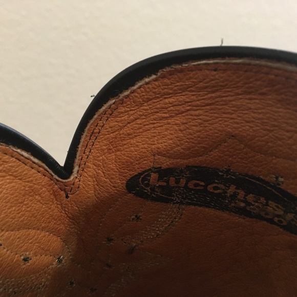 BLACK LUCCHESE WESTERN COWBOY ROPER BOOTS 8 D - Picture 6 of 6